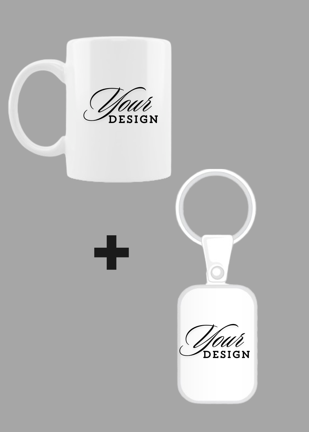 Custom White Mug and Keychan Printing